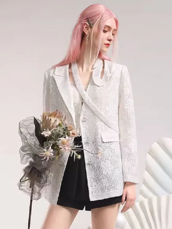 Irregular neckline design lace suit jacket【s0000006847】 Striped Jacket Polka Dot Jacket Floral Jacket Striped Jacket Polka Dot Jacket Floral Jacket Irregular neckline design lace suit jacket【s0000006847】 Striped Jacket Polka Dot Jacket Floral Jacket Striped Jacket Polka Dot Jacket Floral Jacket