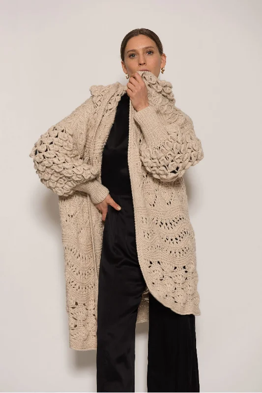 Lauren cashmere coat Lapel Coat Peter Pan Collar Coat Cowl Neck Coat