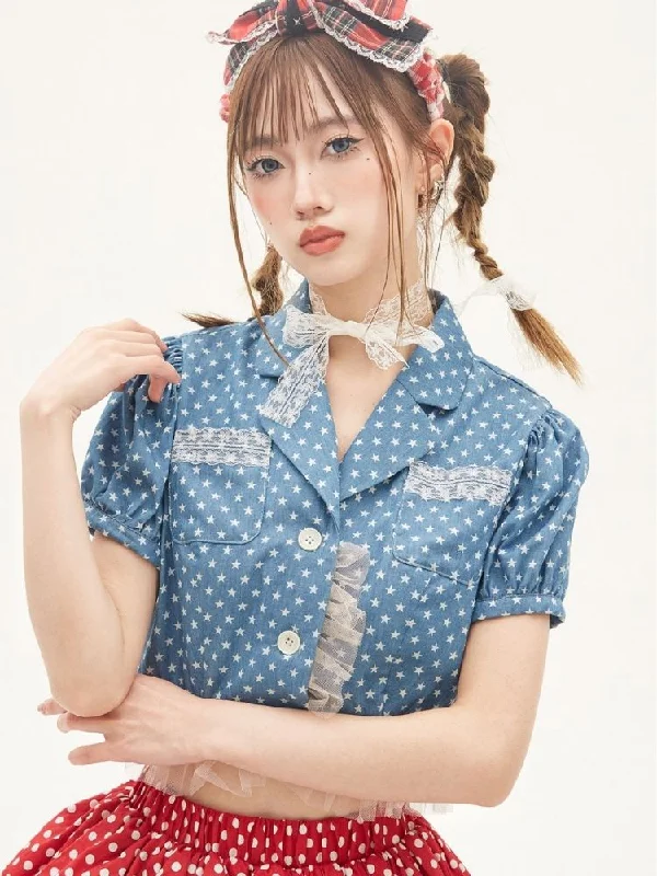 Polka dot frill short sleeve jacket【s0000001888】 Zip Front Button Front Snap Front Zip Front Button Front Snap Front Polka dot frill short sleeve jacket【s0000001888】 Zip Front Button Front Snap Front Zip Front Button Front Snap Front