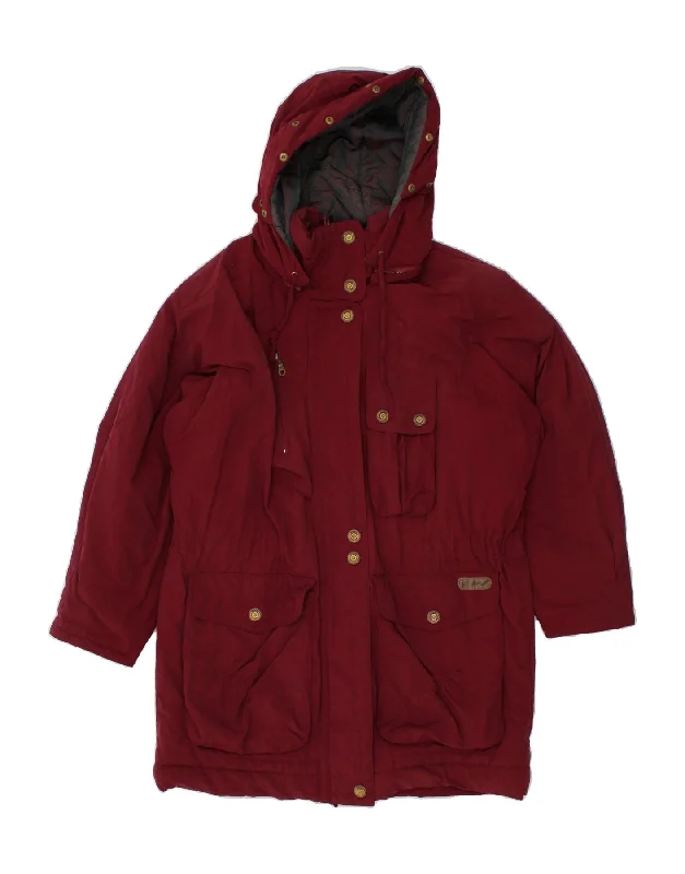 KLEPPER Womens Gore-Tex Hooded Windbreaker Coat UK 18 XL Burgundy Sleeveless Short Sleeve Long Sleeve