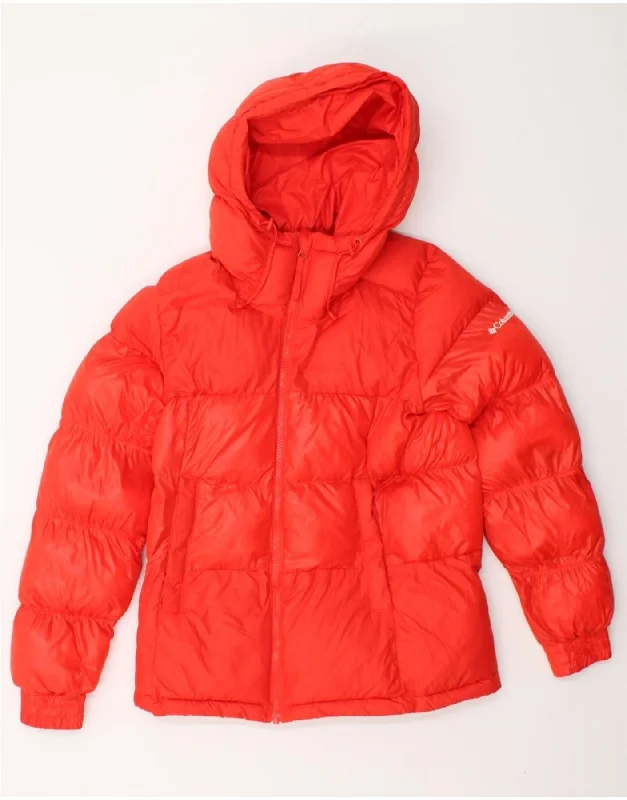 COLUMBIA Womens Hooded Padded Coat UK 10 Small Red Polyester Three-Quarter Sleeve Elbow Sleeve Wrist Sleeve COLUMBIA Womens Hooded Padded Coat UK 10 Small Red Polyester Three-Quarter Sleeve Elbow Sleeve Wrist Sleeve