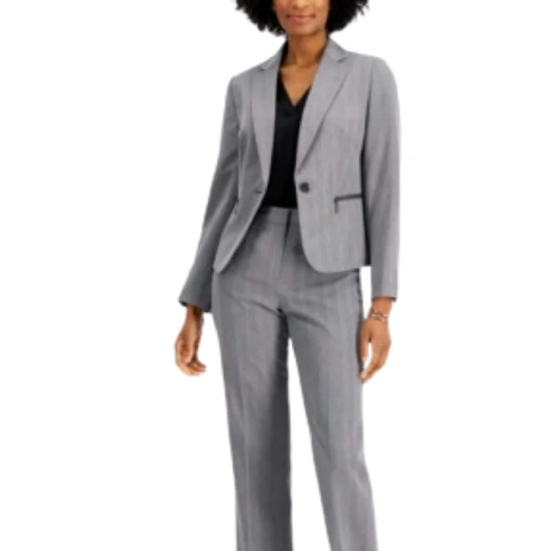 LE SUIT -  Zippered-Pocket Blazer Women's Trench Blazer