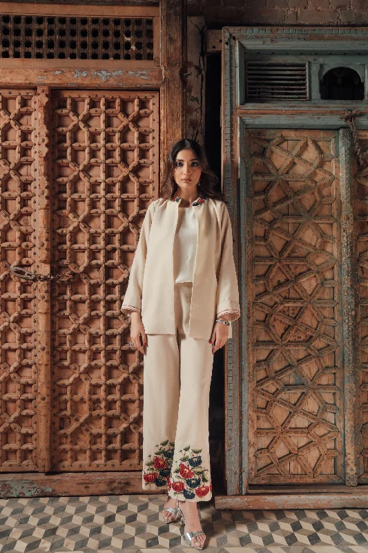 Embroidered 3-Piece Suit with Western Coat & Silk Inner Embroidered Appliqued Beaded Embroidered 3-Piece Suit with Western Coat & Silk Inner Embroidered Appliqued Beaded