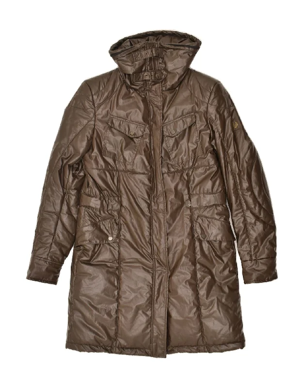 BELSTAFF Womens Padded Coat Size 44 Large Brown Polyester Sleeveless Short Sleeve Long Sleeve BELSTAFF Womens Padded Coat Size 44 Large Brown Polyester Sleeveless Short Sleeve Long Sleeve