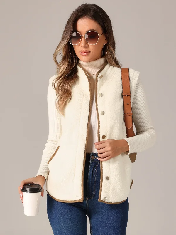Fleece Plush Pockets Buttons Sleeveless Fuzzy Jacket Vest Notch Collar Peter Pan Collar Cowl Neck Notch Collar Peter Pan Collar Cowl Neck Fleece Plush Pockets Buttons Sleeveless Fuzzy Jacket Vest Notch Collar Peter Pan Collar Cowl Neck Notch Collar Peter Pan Collar Cowl Neck