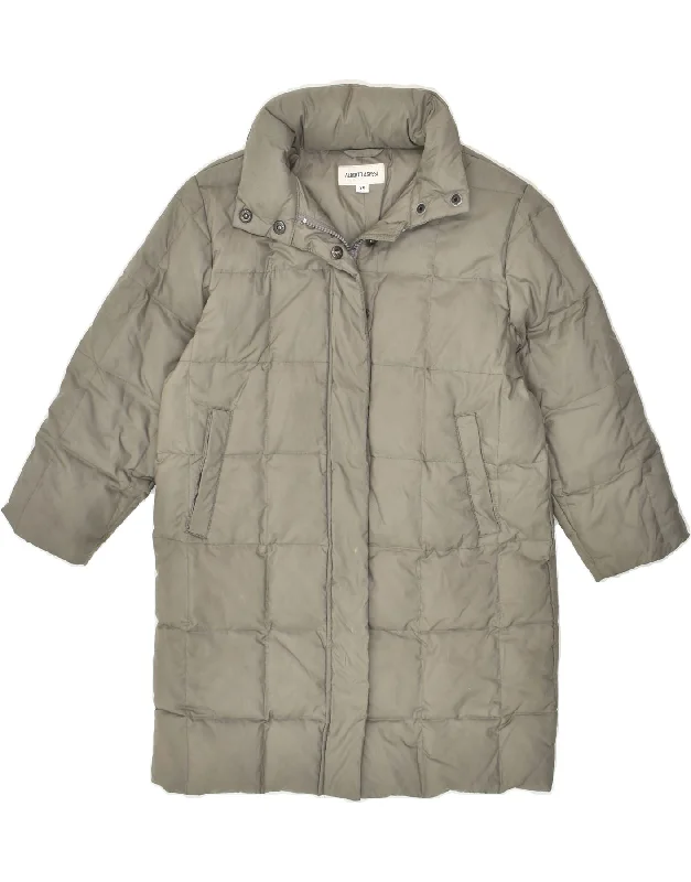 ALBERTO ASPESI Womens Hooded Padded Coat UK 6 XS Grey Polyester Buttoned Zippered Snapped ALBERTO ASPESI Womens Hooded Padded Coat UK 6 XS Grey Polyester Buttoned Zippered Snapped