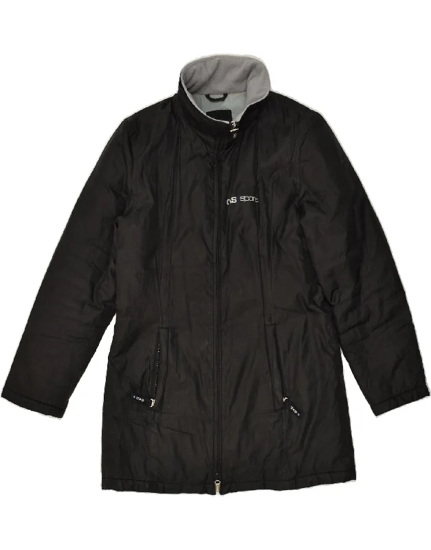GAS Womens Windbreaker Coat UK 10 Small Black Polyester Zip Front Button Front Snap Front GAS Womens Windbreaker Coat UK 10 Small Black Polyester Zip Front Button Front Snap Front