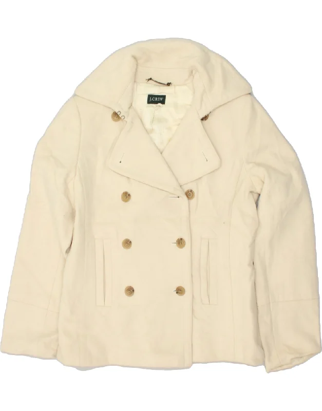 J. CREW Womens Pea Coat UK 12 Medium Off White Wool A-Line Ball Gown Mermaid