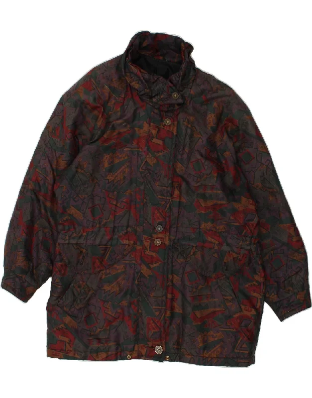 YESSICA Womens Abstract Pattern Windbreaker Coat UK 18 XL Multicoloured Plaid Tartan Floral