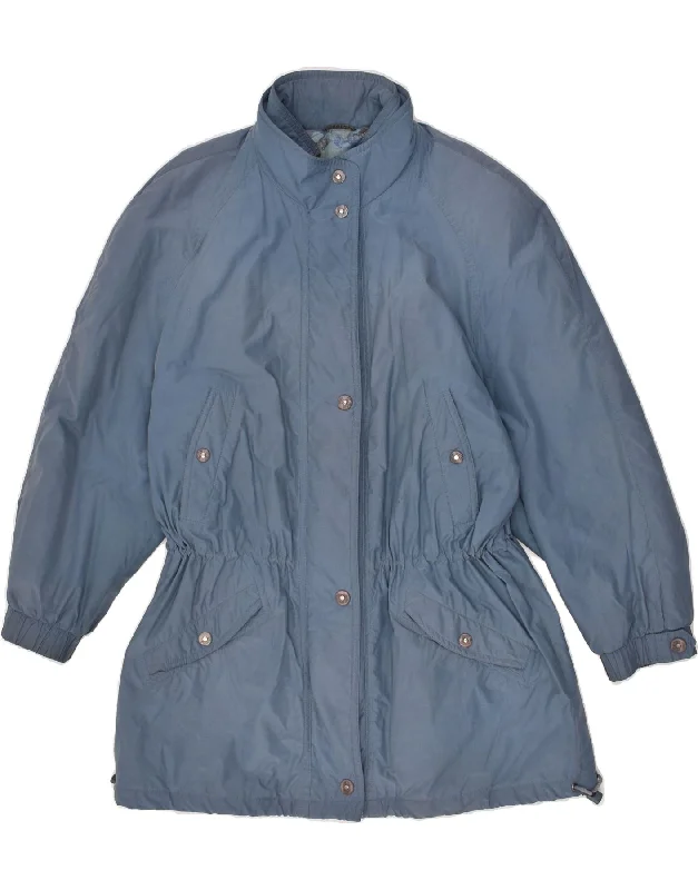 DELMOD Womens Padded Coat EU 44 XL Blue Toggle Coat Shawl Collar Coat Notch Collar Coat DELMOD Womens Padded Coat EU 44 XL Blue Toggle Coat Shawl Collar Coat Notch Collar Coat