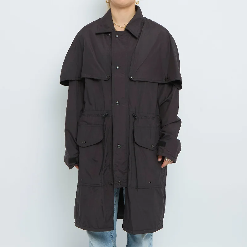 Popper Detail Trench Coat - UK 12 Parka Anorak Hoodie