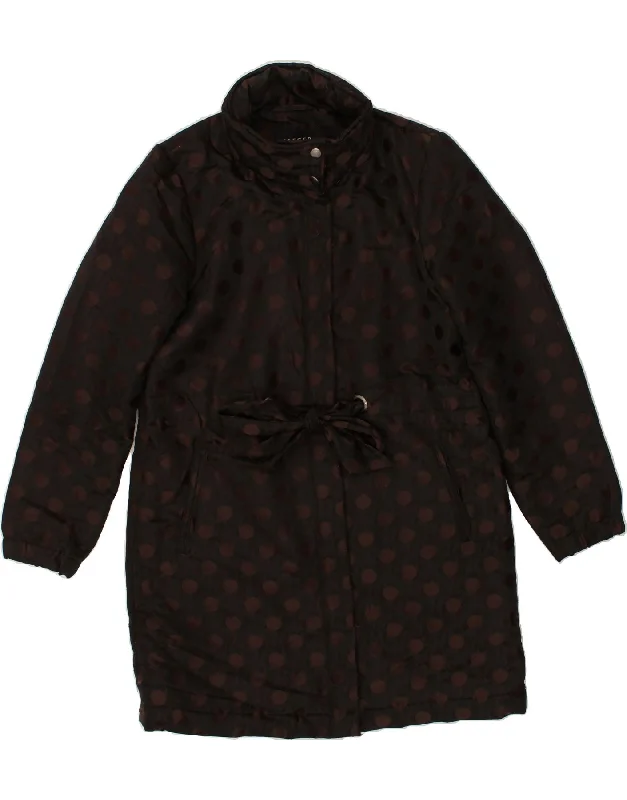 JAEGER Womens Windbreaker Coat UK 12 Medium Brown Polka Dot Polyester Kimono Robe Cloak JAEGER Womens Windbreaker Coat UK 12 Medium Brown Polka Dot Polyester Kimono Robe Cloak