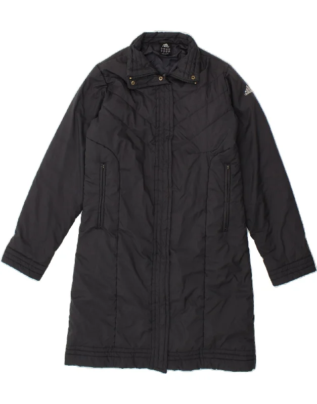 ADIDAS Womens Padded Coat UK 10 Small  Grey Polyester Crew Neck V-Neck Boat Neck