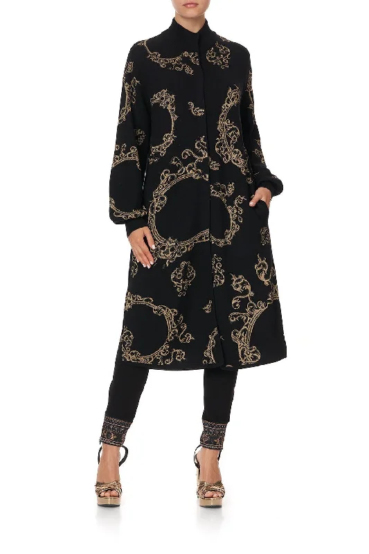 KNIT A-LINE COAT MIRROR MIRROR Trim Padded Insulated