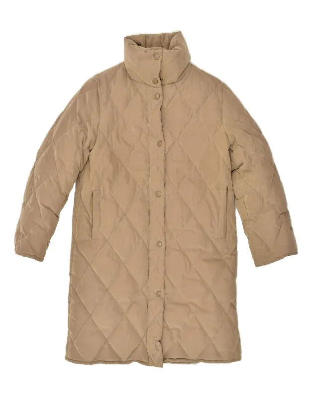 VINTAGE Womens Padded Coat EU 44 XL Beige Turtleneck Jacket Crew Neck Jacket V-Neck Jacket VINTAGE Womens Padded Coat EU 44 XL Beige Turtleneck Jacket Crew Neck Jacket V-Neck Jacket