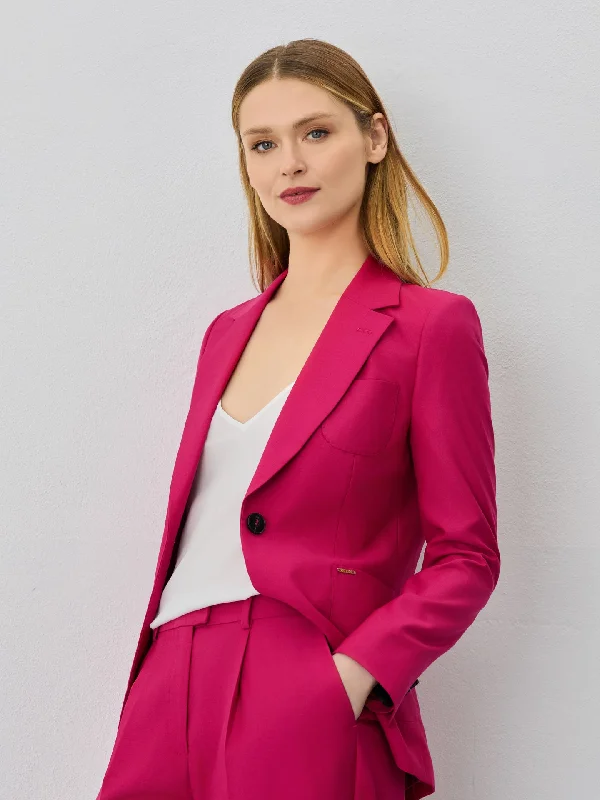 Single-Breasted Suit Blazer In Rayon Blend Women's Vintage Jacket