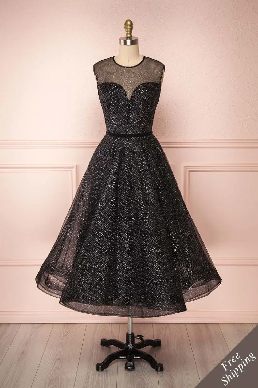 Kenyka | Black Glitter Dress