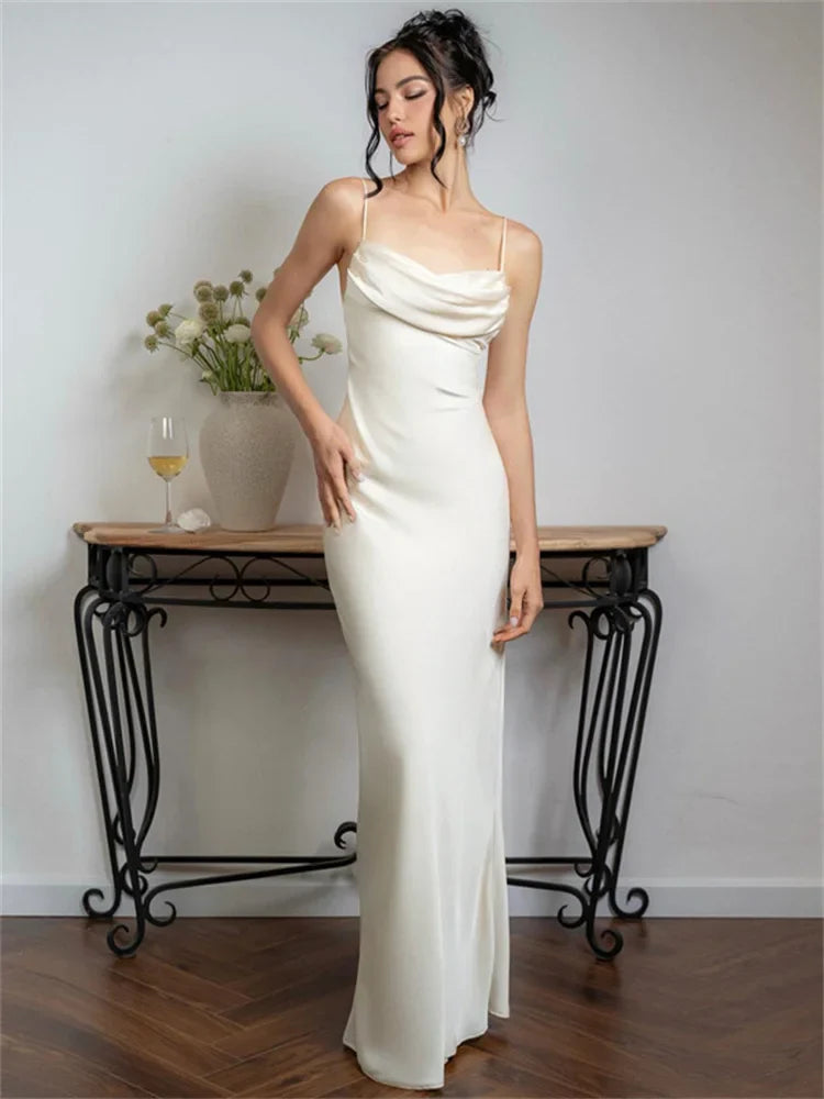 FashionSierra - Spaghetti Long Dress Women Backless Pleated Solid High Waist Elegant Party Halter Fashion New Casual Dress FashionSierra - Spaghetti Long Dress Women Backless Pleated Solid High Waist Elegant Party Halter Fashion New Casual Dress