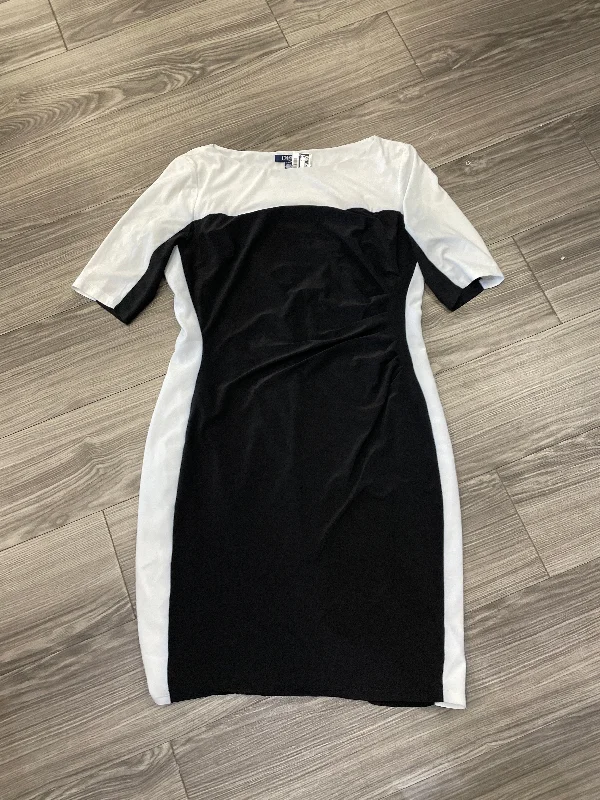 Dress Casual Midi By Chaps In Black & White, Size: Xl