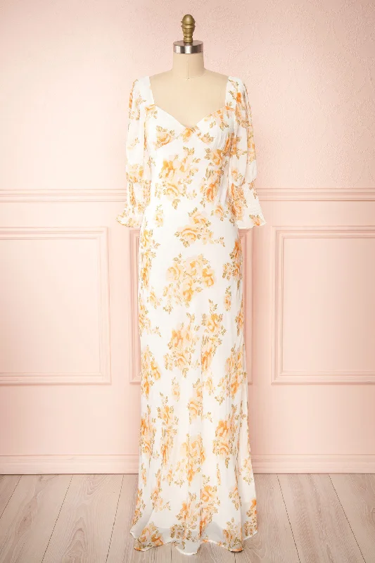 Khentekhas | Maxi Floral Dress w/ Open Back