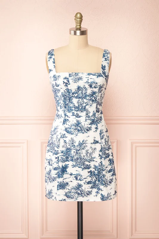 Kigawa | Short Vintage Pattern Fitted Dress