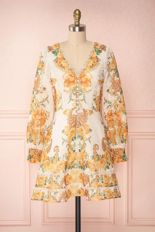 Kimanie | Yellow Floral Dress