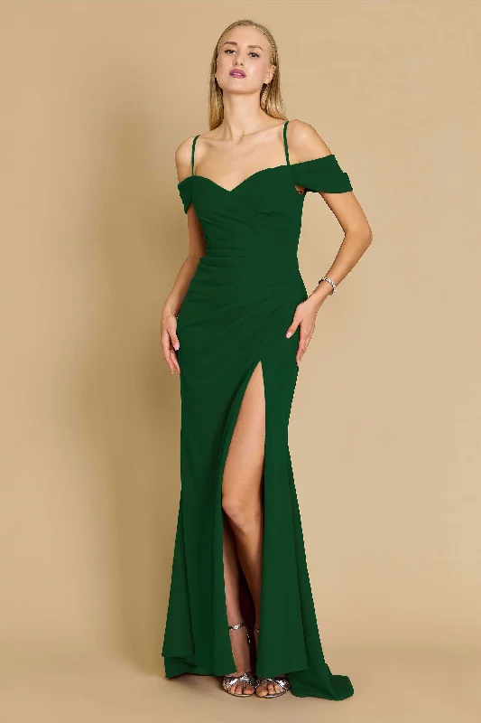 Dylan & Davids Long Formal Off The Shoulder Wrap Evening Dress Emerald Green Tunics Stylish elegant