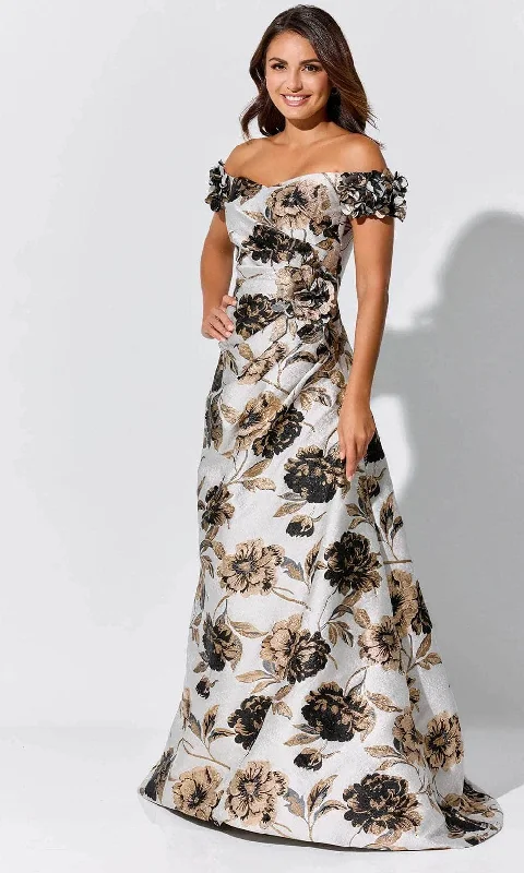 Ivonne D ID325 - Floral Brocade Evening Dress Tunics Designer luxury