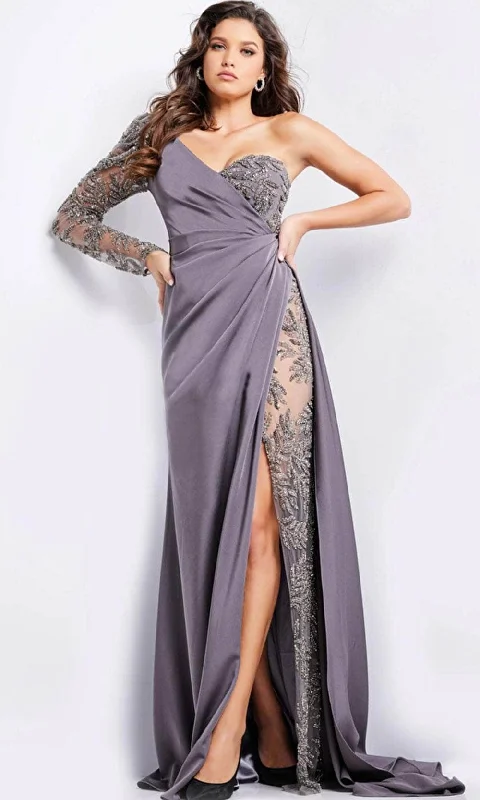 Jovani 24593 - Beaded One-Shoulder Evening Dress Tunics Designer luxury