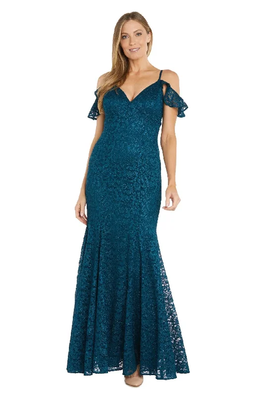 R&M Richards 6177 Long Formal Glitter Lace Evening Dress Tunics Evening elegant