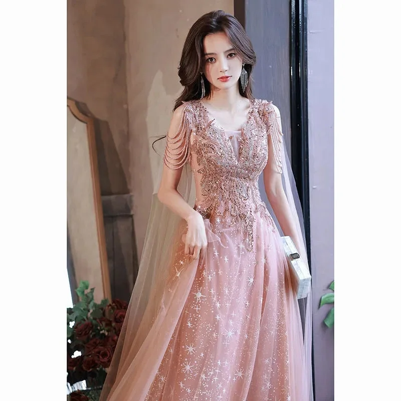 Heavy Industry Evening Dress Skirt Female 2022 New High-End Light Luxury Banquet Temperament Ceremony Host Can Usually Wear Tide Mermaid Tail Wedding