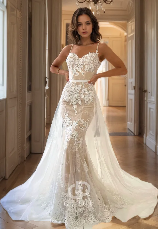 Ornate White Prom Dress with Lace Appliques and Spaghetti Straps Sweep Train Party Dress Tunics Corduroy durable Ornate White Prom Dress with Lace Appliques and Spaghetti Straps Sweep Train Party Dress Tunics Corduroy durable