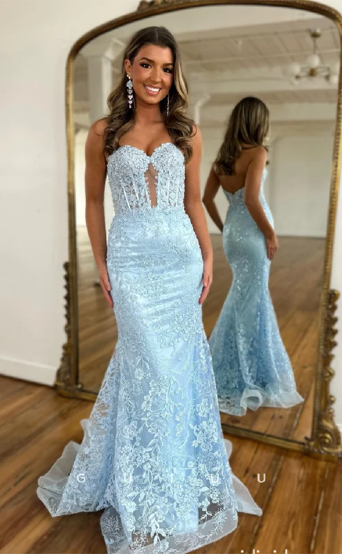 G4400 -Modern & Stylish Mermaid Sleeveless Allover Appliques Sweep Illusion Open Back Prom Party Dress Peplum Ruffle Cocktail G4400 -Modern & Stylish Mermaid Sleeveless Allover Appliques Sweep Illusion Open Back Prom Party Dress Peplum Ruffle Cocktail