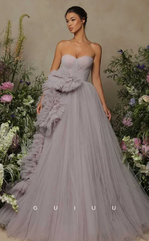 G4664 - Unique A-Line Strapless Sleeveless Back Zipper Tulle Prom Party Dress Tunics Chic fashionable G4664 - Unique A-Line Strapless Sleeveless Back Zipper Tulle Prom Party Dress Tunics Chic fashionable