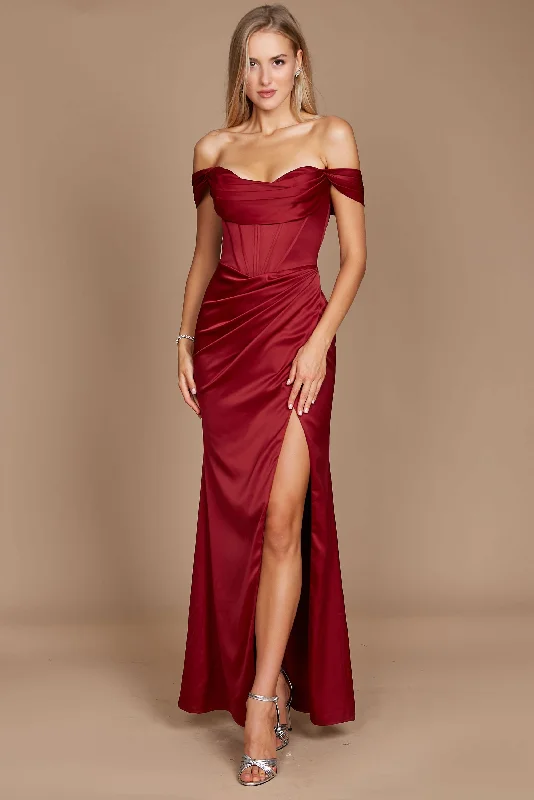 Dylan & Davids Corset Satin Formal Evening Dress Burgundy Tunics Brand named