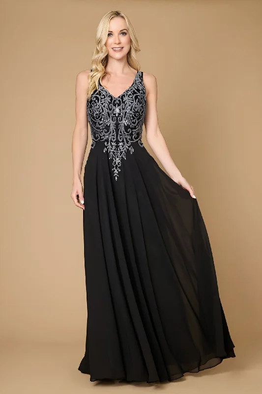 Dylan & Davids Long Formal Party Dress Plus Size Black Tie Black/Charcoal Crew Neckline Casual