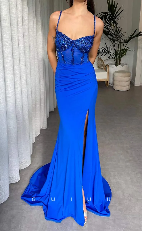 G2540 - Chic & Modern Sequins Sheer Straps Long Prom Evening Dresses Tunics Mesh breathable G2540 - Chic & Modern Sequins Sheer Straps Long Prom Evening Dresses Tunics Mesh breathable