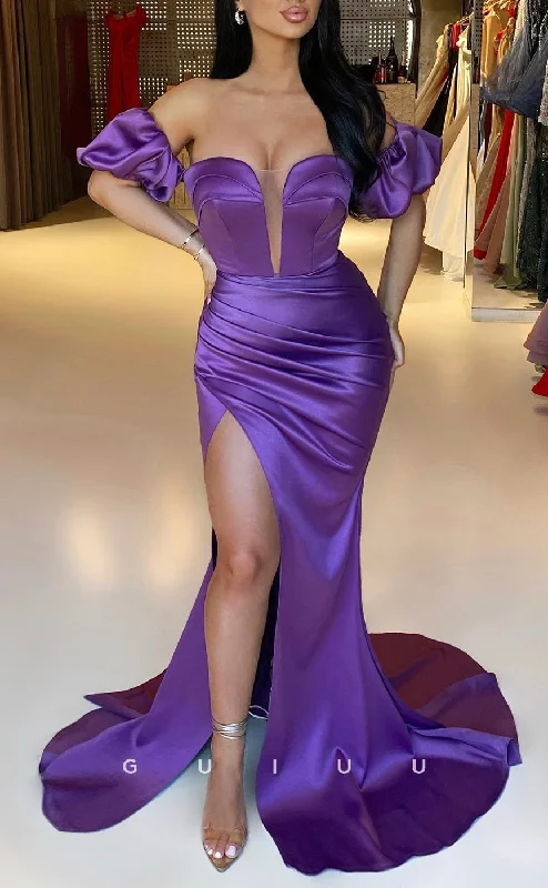 G2646 - Elegant & Fitted Off-Shoulder Mermaid V-Neck Long Prom Evening Party Dress Tunics Mesh breathable G2646 - Elegant & Fitted Off-Shoulder Mermaid V-Neck Long Prom Evening Party Dress Tunics Mesh breathable