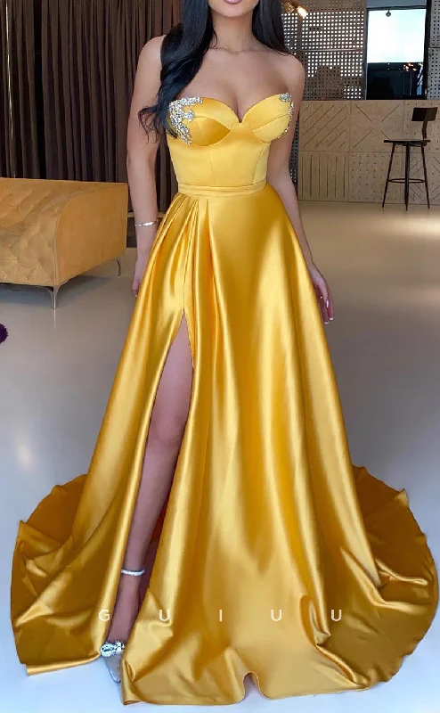 G2652 - Classic & Timeless A-Line Strapless Beaded Long Prom Evening Party Dress Tunics Print Colorful G2652 - Classic & Timeless A-Line Strapless Beaded Long Prom Evening Party Dress Tunics Print Colorful