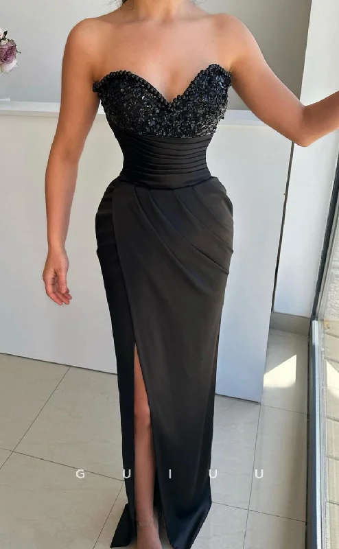 G2670 - Chic & Modern Sweetheart Beaded Long Prom Evening Party Dress Sequined Elegant Party G2670 - Chic & Modern Sweetheart Beaded Long Prom Evening Party Dress Sequined Elegant Party