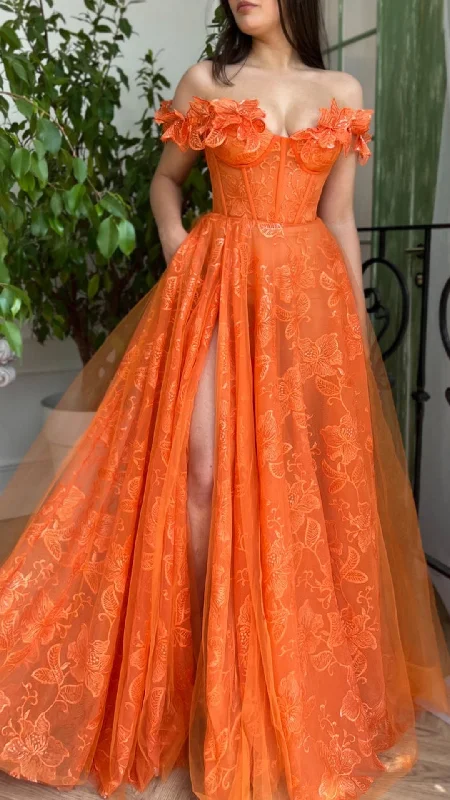 G2702 - Chic & Modern A-Line Off-Shoulder Floral Ball Gown Porm Evening Dress Tunics Sale discount G2702 - Chic & Modern A-Line Off-Shoulder Floral Ball Gown Porm Evening Dress Tunics Sale discount