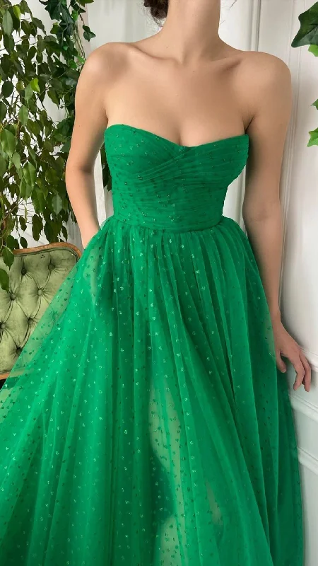 G2704 - Chic & ModernA-Line Strapless Sequins Green Ball Gown Porm Evening Dress Tunics Modern contemporary G2704 - Chic & ModernA-Line Strapless Sequins Green Ball Gown Porm Evening Dress Tunics Modern contemporary