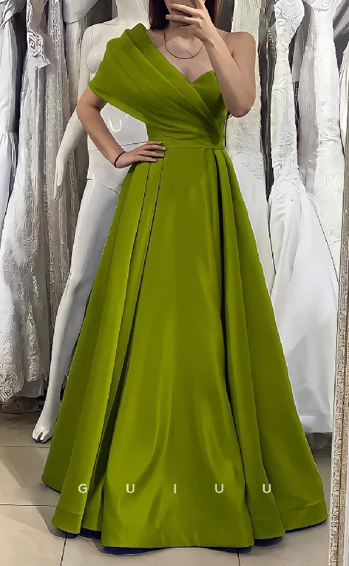 G2713 - Chic & Modern A-Line One Shoulder Simple Satin Long Porm Evening Dress Tunics Business professional G2713 - Chic & Modern A-Line One Shoulder Simple Satin Long Porm Evening Dress Tunics Business professional