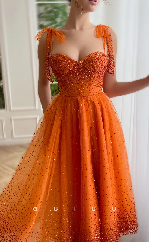 G2735 - Chic & Modern A-Line Bow Straps Tulle Ball Gown Prom Evening Dress empire Waist empire G2735 - Chic & Modern A-Line Bow Straps Tulle Ball Gown Prom Evening Dress empire Waist empire