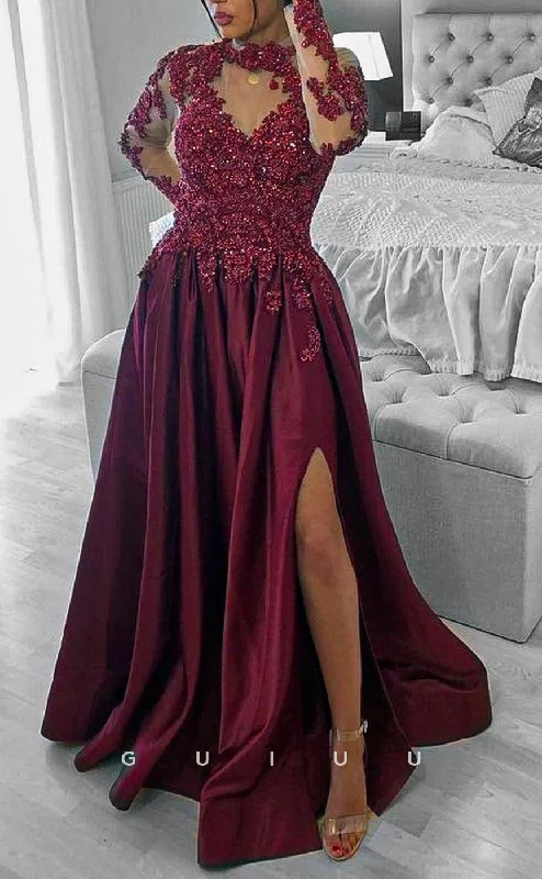 G2761 - Classic & Timeless Beaded Sequins High Neck Satin Long Prom Evening Dress Tunics Top rated G2761 - Classic & Timeless Beaded Sequins High Neck Satin Long Prom Evening Dress Tunics Top rated