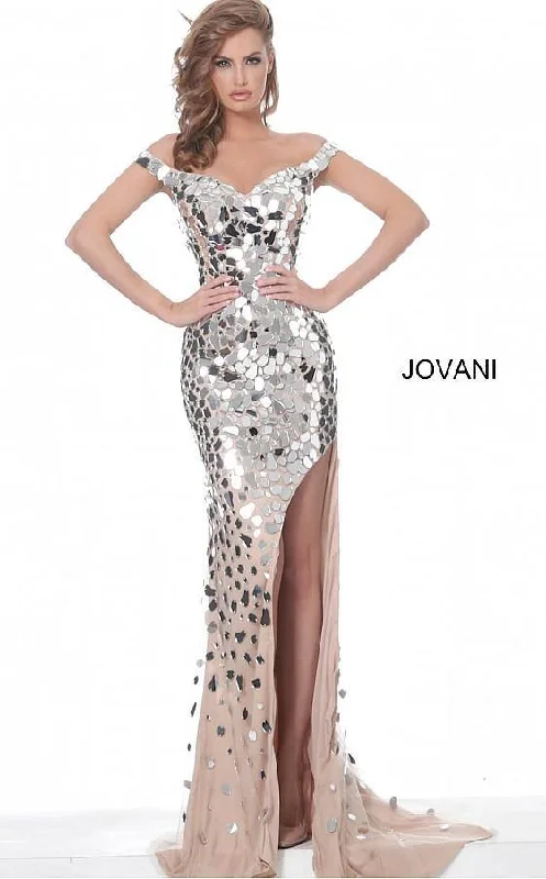 Jovani 02500 Long Off the Shoulder Evening Dress Tunics Office stylish