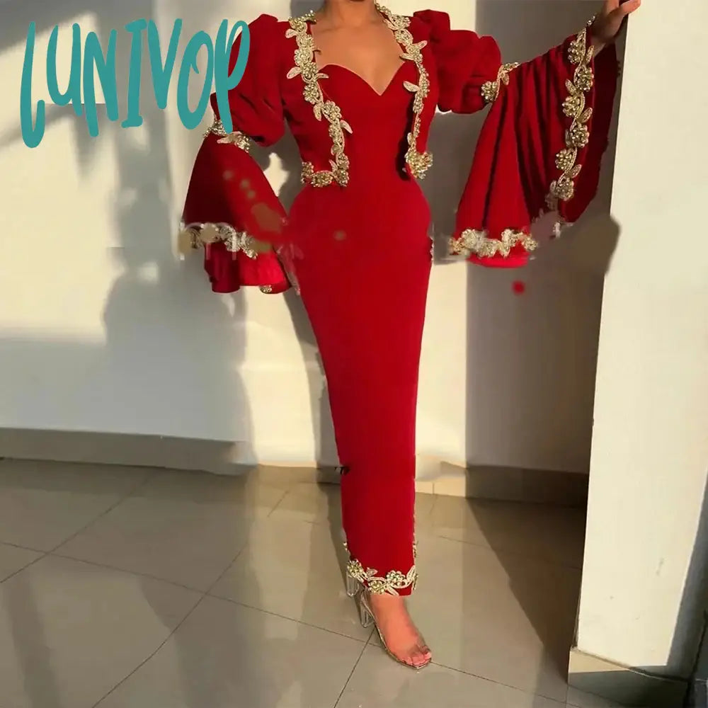 Lunivop 2024 Burgundy V-neck Batwing Sleeve Evening Dresses Luxury Sexy Mermaid Prom Gowns with Jackets Custom Dubai Arab robes de Tunics Mesh breathable Lunivop 2024 Burgundy V-neck Batwing Sleeve Evening Dresses Luxury Sexy Mermaid Prom Gowns with Jackets Custom Dubai Arab robes de Tunics Mesh breathable