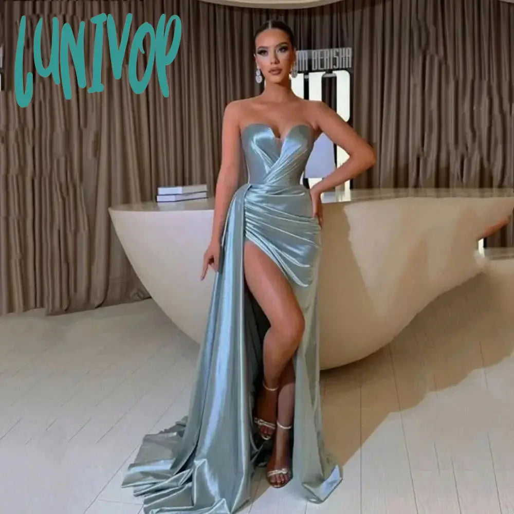 Lunivop Elegant Off the Shoulder Satin Evening Dresses Sexy Mermaid Side Split Floor-Length Prom Gowns 2024 Dubai Arab Sweep Court Tunics Chic elegant Lunivop Elegant Off the Shoulder Satin Evening Dresses Sexy Mermaid Side Split Floor-Length Prom Gowns 2024 Dubai Arab Sweep Court Tunics Chic elegant