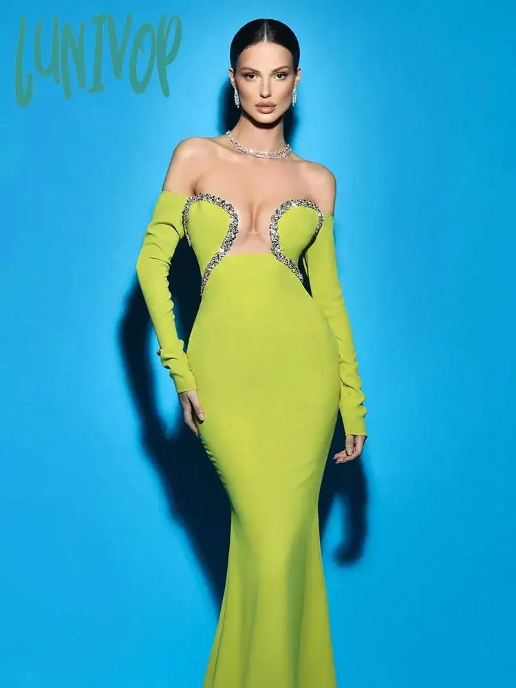 Lunivop Fashion Elegant High Quality Sexy Strapless Diamond Bodycon Long Bandage Dress Vestidos De Fiesta Evening Cocktail Party Dresses Cowl Neckline Elegant Lunivop Fashion Elegant High Quality Sexy Strapless Diamond Bodycon Long Bandage Dress Vestidos De Fiesta Evening Cocktail Party Dresses Cowl Neckline Elegant