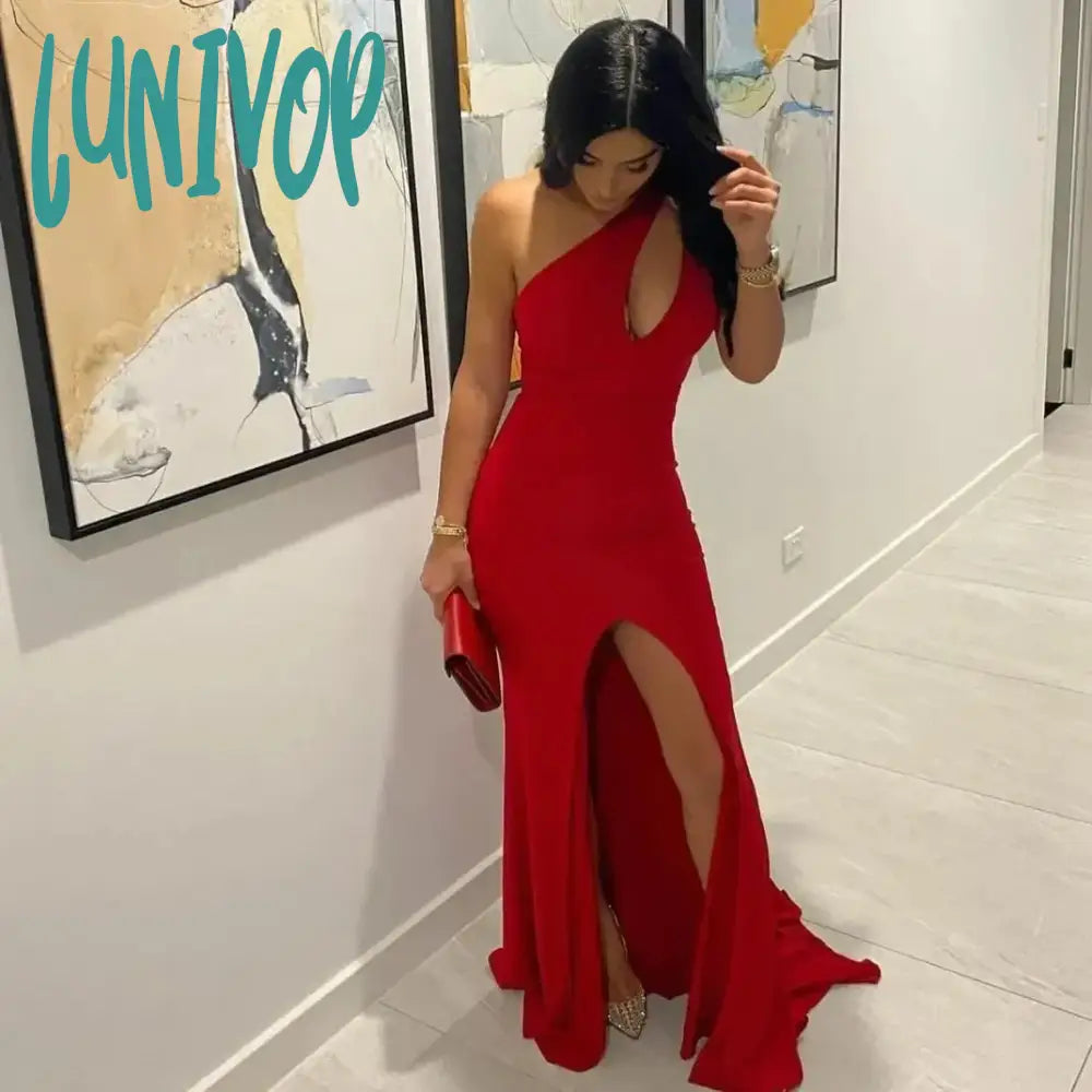 Lunivop Glamorous One Shoulder Sleeveless Evening Dresses 2024 Sexy Floor-Length Mermaid Court Party Gown Front Slit Arab vestidos de Tunics Chic fashionable Lunivop Glamorous One Shoulder Sleeveless Evening Dresses 2024 Sexy Floor-Length Mermaid Court Party Gown Front Slit Arab vestidos de Tunics Chic fashionable